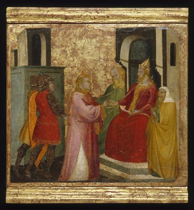 Der heilige Laurentius vor dem Präfekten Valerianus von Florentine Lorenzo di Niccolò